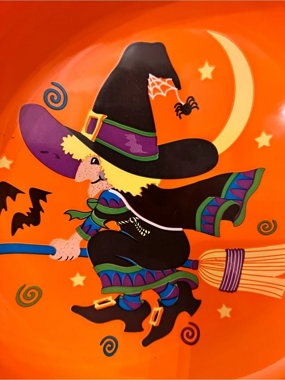 Vintage vibrant Halloween bowl